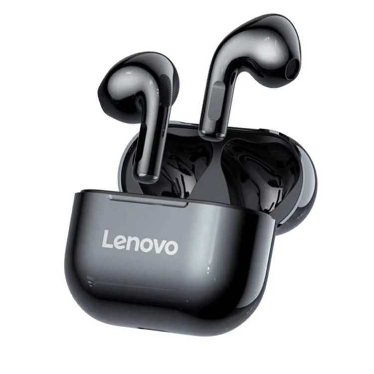 

NEW Original Lenovo LP40 TWS Wireless Earphone BT 5.0 Dual Stereo Noise Reduction Bass Touch Control Long Standby 300mAH, White.black