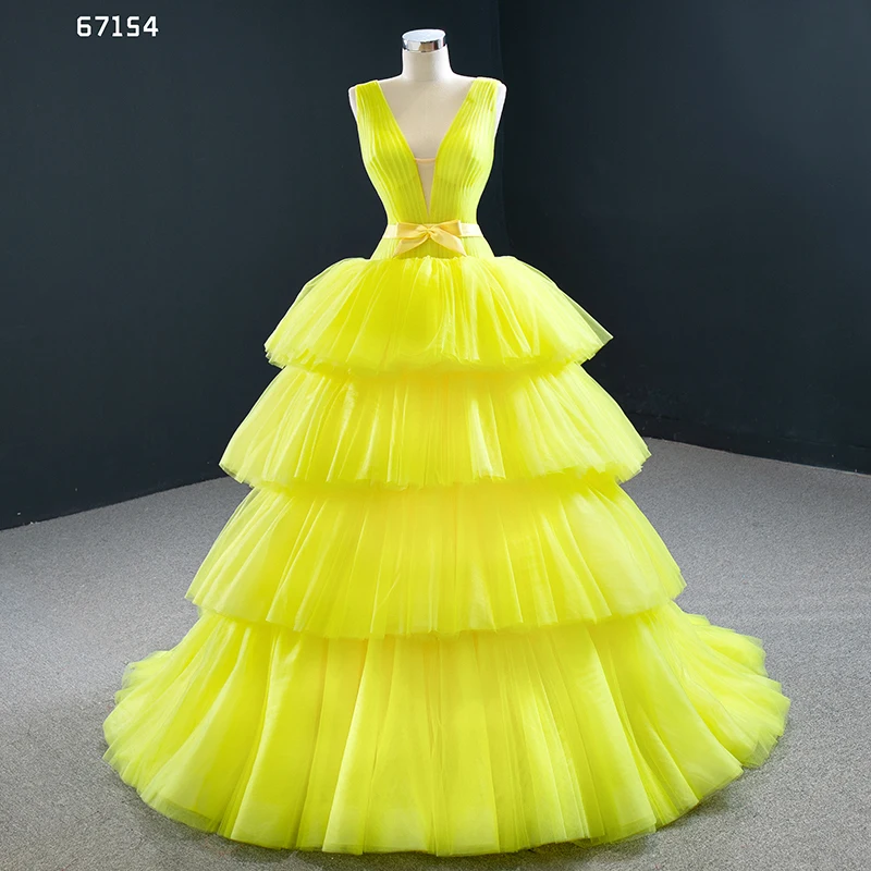 yellow dinner gown