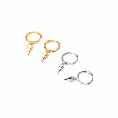 

Wholesale Geometric Earring Cone Pendant Sterling Silver Hoop Earrings For Women 2020, As picture