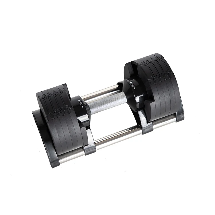 

RISING STAR wholesale handle adjust weights round adjustable dumbbells 50 lb, Black