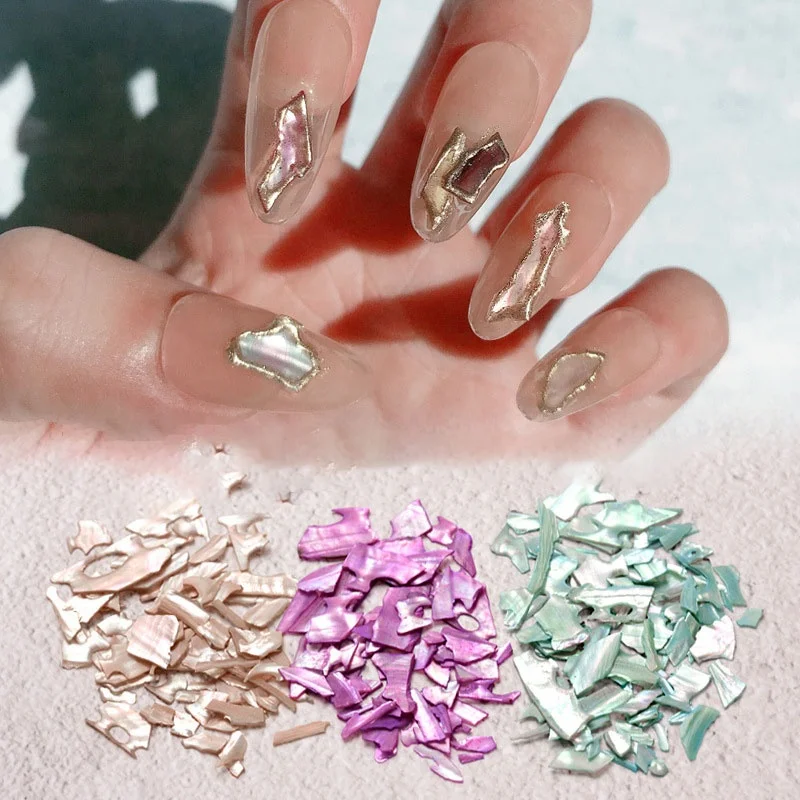 

Paso Sico Amazing Shimmer Colors Irregular Shell Slice Thin Designs Mixed Nail Art Supplies for DIY Manicure Accessories