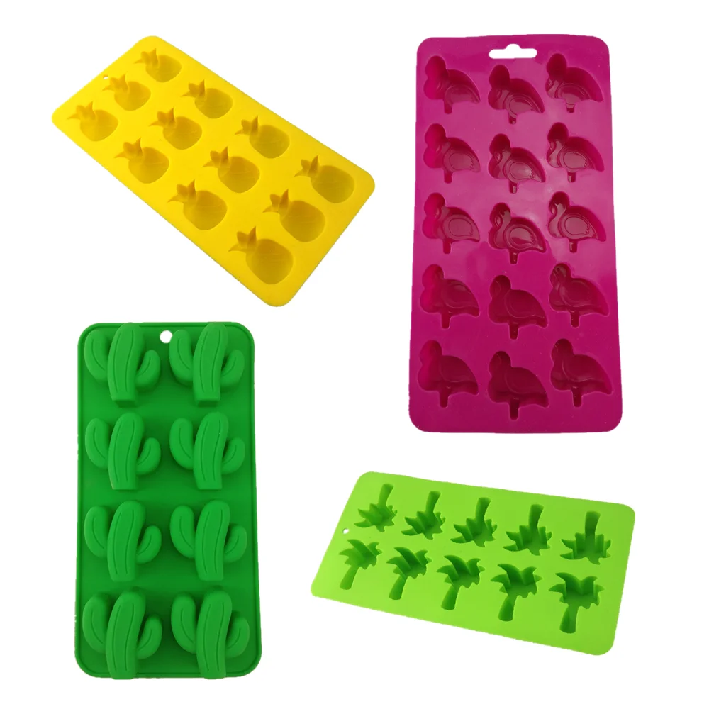 

Pineapple Cactus Flamingo Coconut Cherries Cake Tools Silicone jello Gummy Candy Chocolate Molds, Colorful