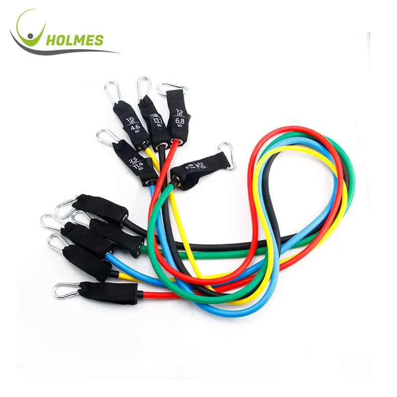 

Holmes Custom Logo Wholesale Workout Yoga Booty Latex Fitness Elastic 11 Pcs Resistance Band