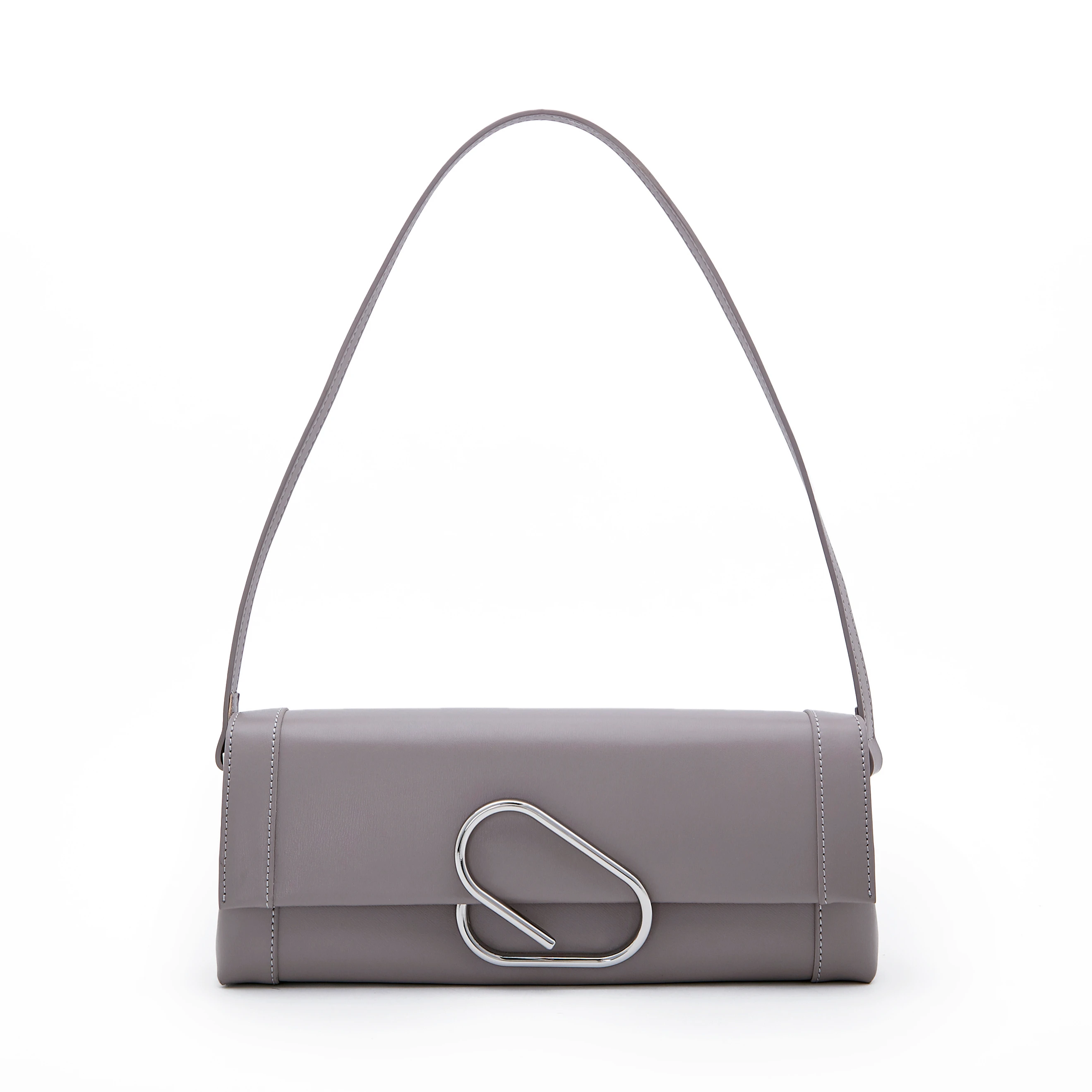 

New ladies bag pin bag natural high-quality first layer cowhide shoulder b, Gray