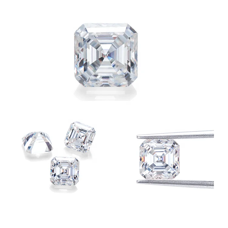 

Most popular synthetic diamond stone white VVS DEF color asscher cut lab created loose moissanite for jewelry