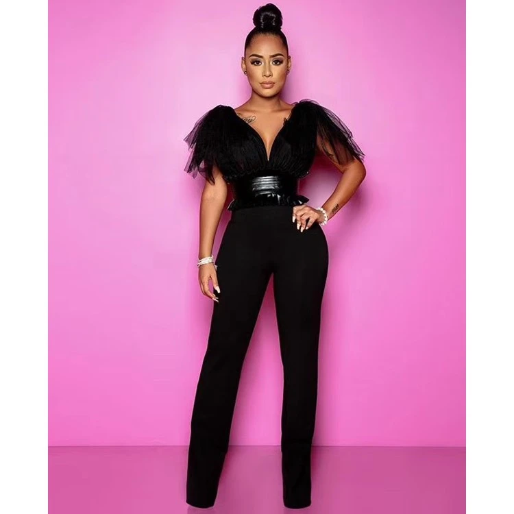 

Top Quality New Fashion Sexy Evening Sexy Club Night Party Rayon Bandage Jumpsuits