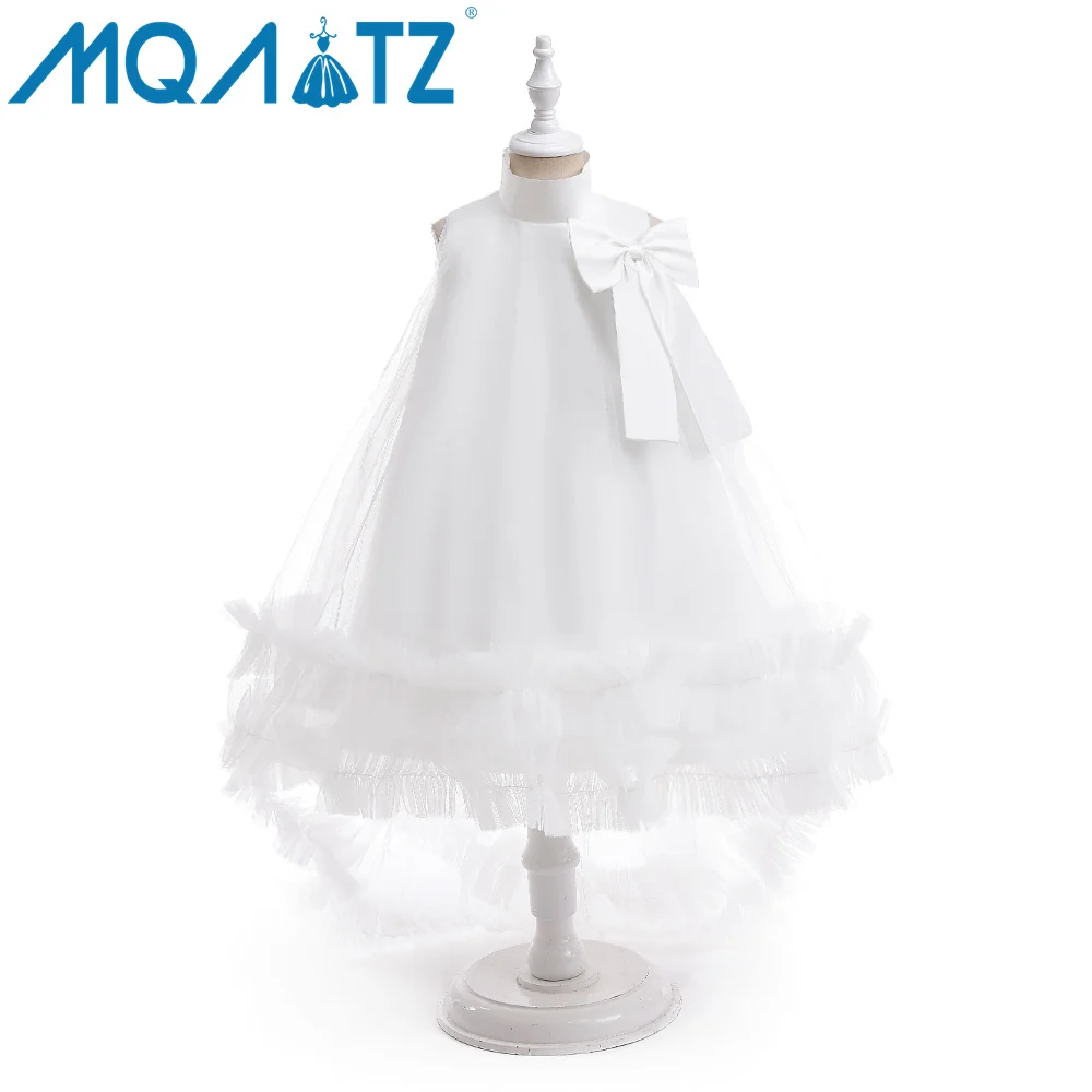 

MQATZ New Princess Wedding Dress White Color Backless Elegant Party Bridesmaid Kids Dresses T5550