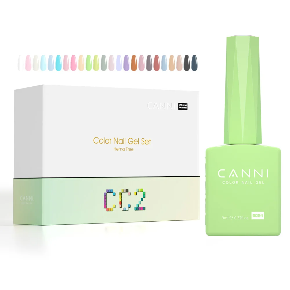 

CANNI Gel Polish Kit CC1~CC3 Hema Free 72 colors Soak off Color UV&LED Nail Polish gel 9ml Newest Factory Price