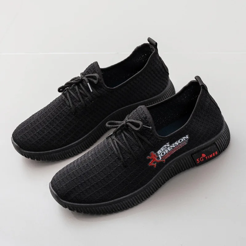 

Men Cloth New Fashion Single Shoes Breathable Flying Woven Leisure Sports Shoes Net Upper Walking Shoes, As picture,or custom