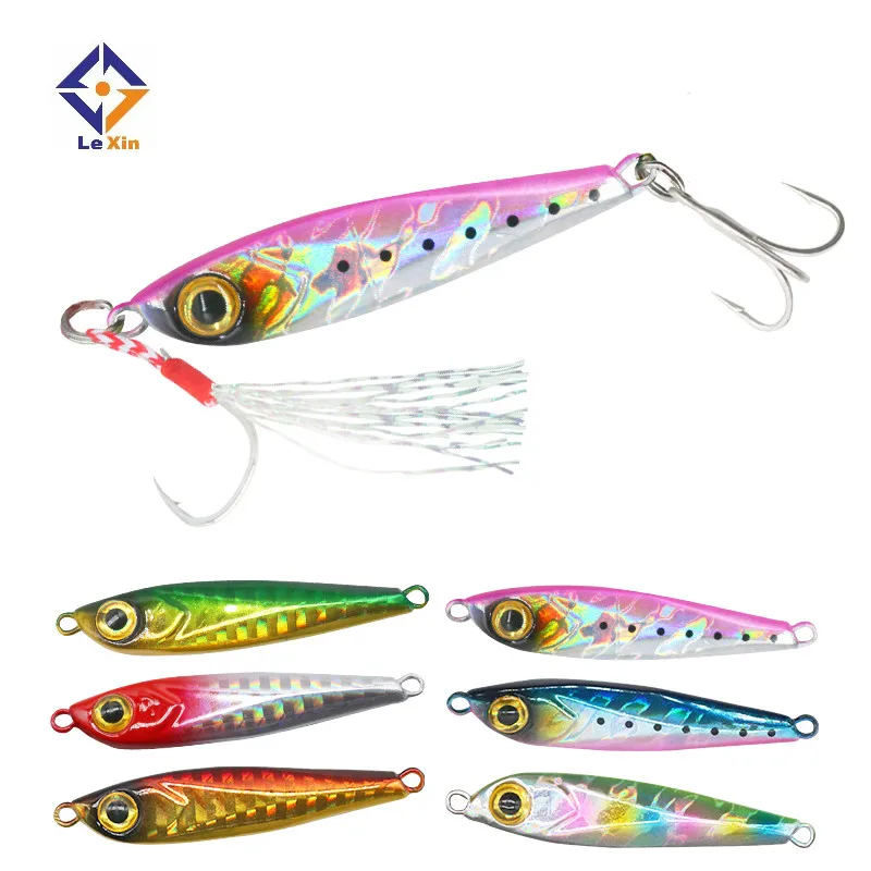 

2021 Slow Sinking Jig Lead Metal Flat Jigs Jigging Lure 13g 19g For Squid Snapper Tuna, 6 colors