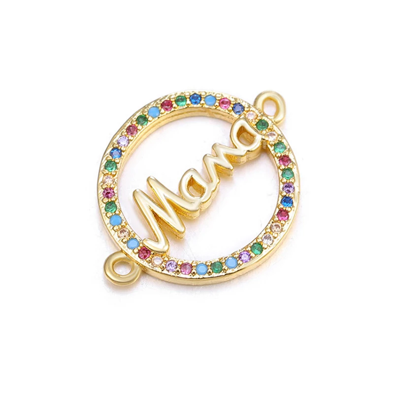 

Mother Day Gift Copper Zircon Gold Plated Necklace Bracelet Jewelry Charms Pendant, Multi color