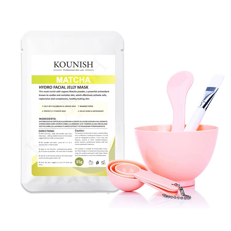 

Natural Pure OEM anti-spot removing Marks Matcha Jelly powder facial mask, Green