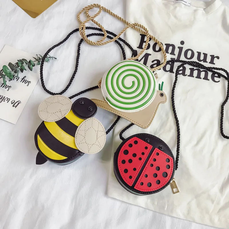 

Korean children 2020 new spring cartoon cute shoulder bag personality coin purse mini accessories bag, 5 colors