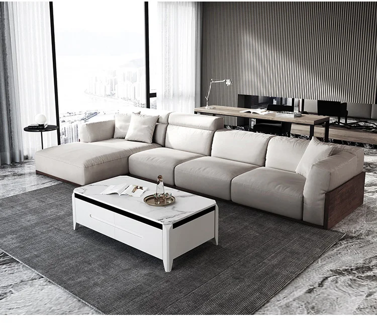 Nordic style large apartment combination set living room tech cloth fabric light luxury sofa