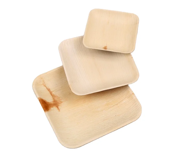 

High quality bamboo cutlery biodegradable disposable waterproof plates, Natural color