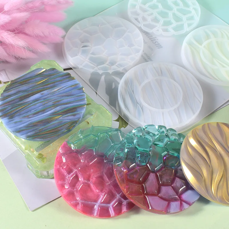 

wave Coaster Resin Mold, Silicone Molds for Epoxy Resin Casting pattern Coasters