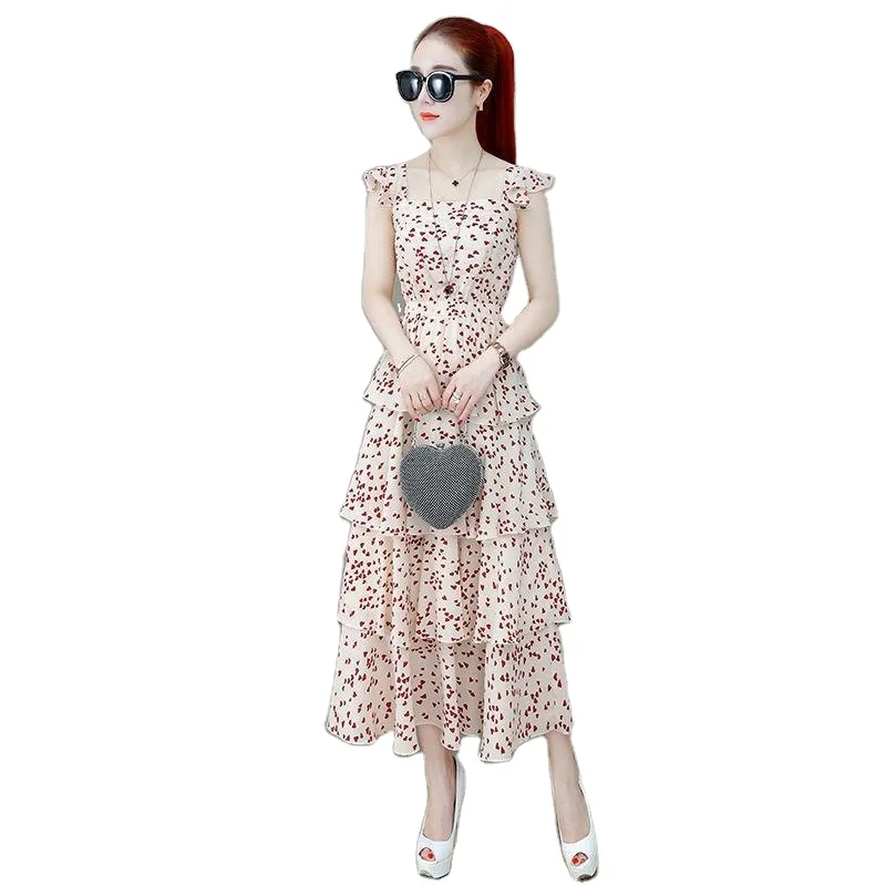 

Polka dot chiffon shirt female dress summer 2021 new Korean style waist slim French chiffon shirt dresses