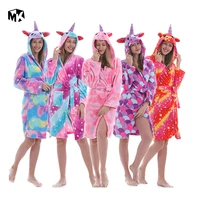 

Wholesale Women Cartoon Bathrobe kigurumi Pajamas Rainbow Cartoon Unicorn Bathrobe for Girls