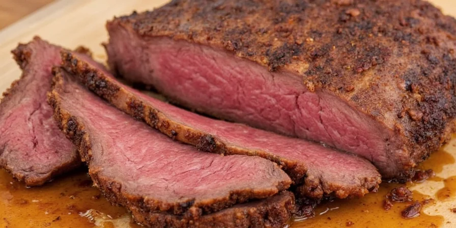 Spice rub on brisket meat