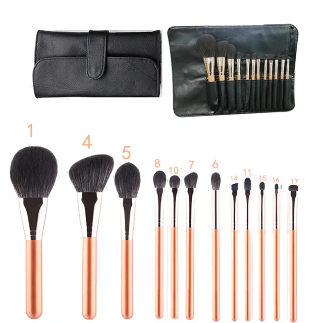 

17PCS 12 PCS Luxury Make up Tools Kit Foundation Private Label Contour Eye Powder Custom Makeup Brush Set, Customized color