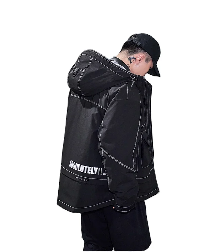 

New fashion casual men's coat winter multi-bag print down jacket temperament commutes