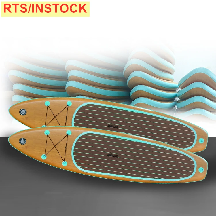 

INSTOCK/RTS factory wood grain standup paddle board sets kit inflatable sup paddle board isup dropshipping, Green or pink