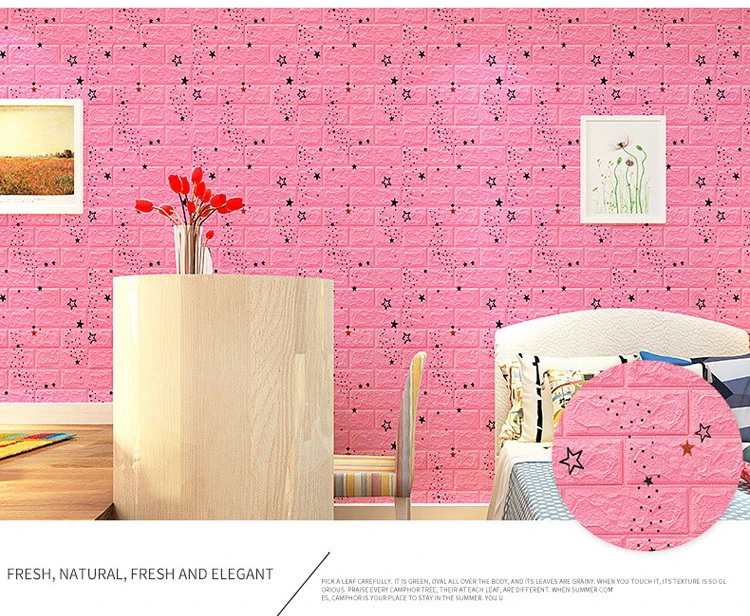 Best selling self adhesive PE foam wallpaper wall decoration 3d board wall panel