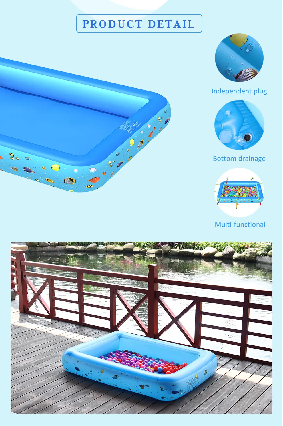 large size 1 Ring portable pool,inflatable backyard children water play pool for homely entertain 210cm length