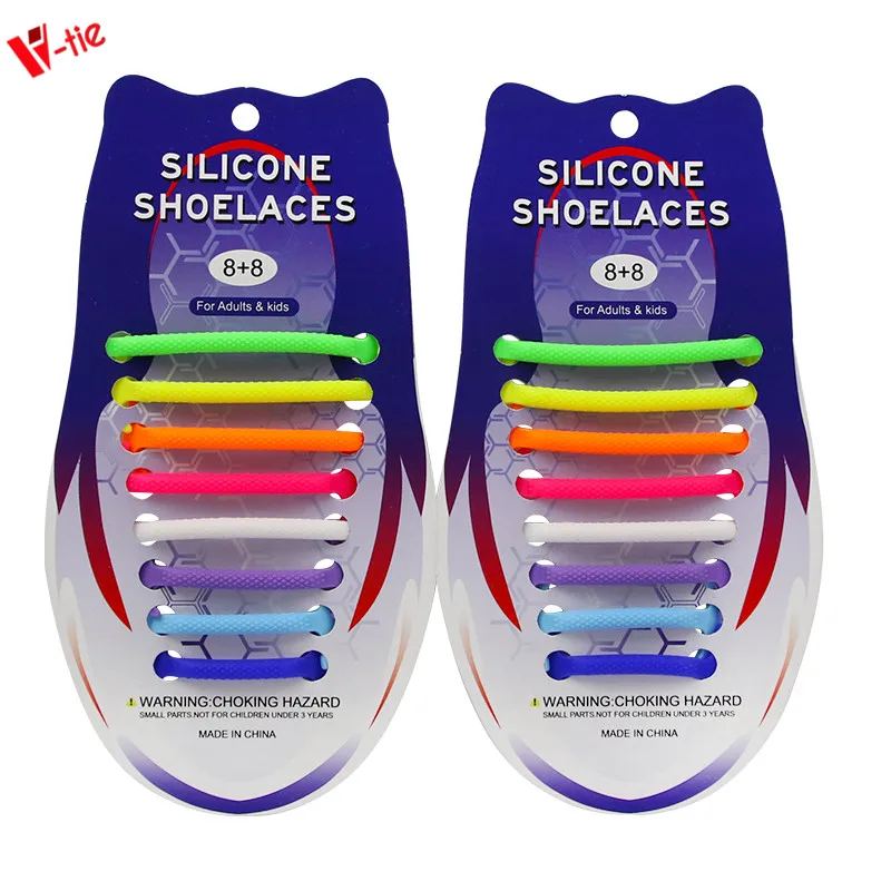 

2020 Hot sale No Tie Shoelaces colorful rainbow shoelace for Kids, 12 colors