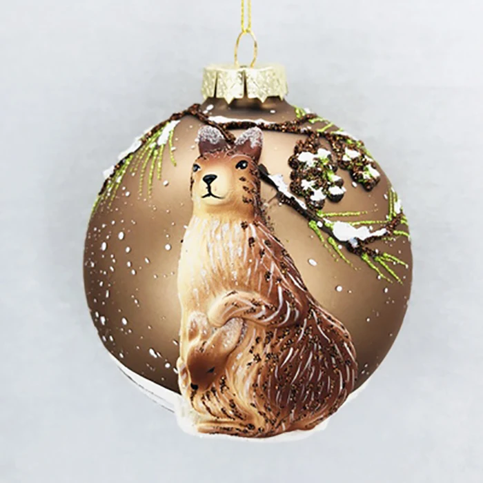 

Our new Christmas tree unique stickers painted 3D squirrel 10cm Christmas ball hanging ornaments