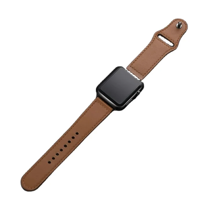 

Factory Price Genuine Leather Strap Slim Wristband With Stainless Clasp For Iwatch Series 4 5 6 Se 38mm/42mm, Custom color