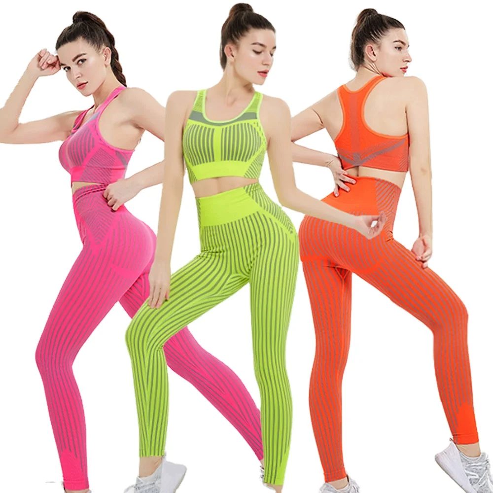 

China Suppliers Wholesale High Quality Comfortable Breathable Yoga Set Yoga Bra Yoga Pants, Rose red, green, black, orange, white