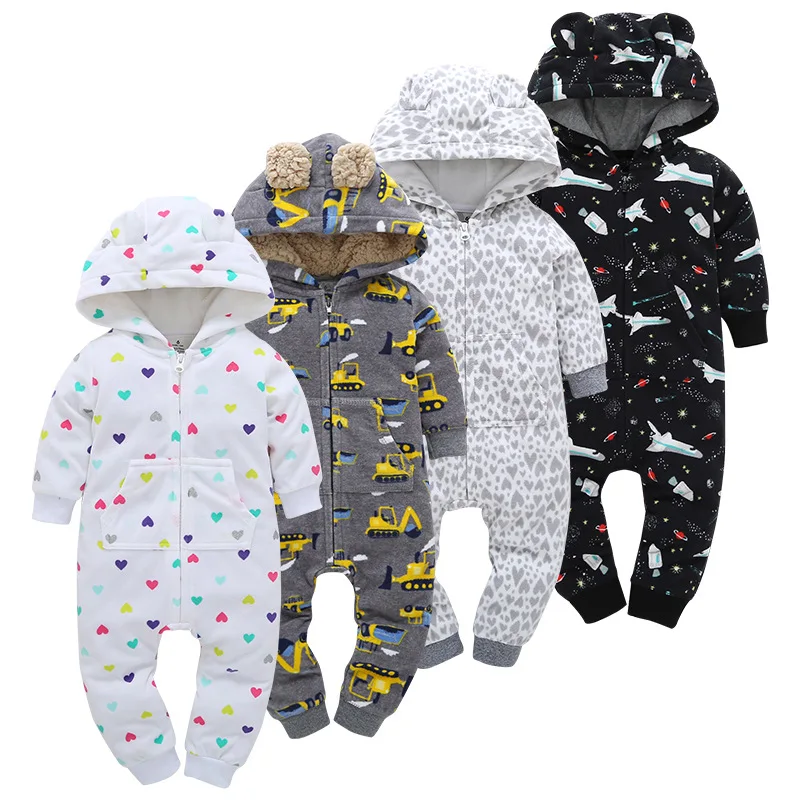 

Wholesale Spring Baby Boys' Rompers Long Sleeve Girls Rompers Fleece Baby Clothes Rompers, Picture shows