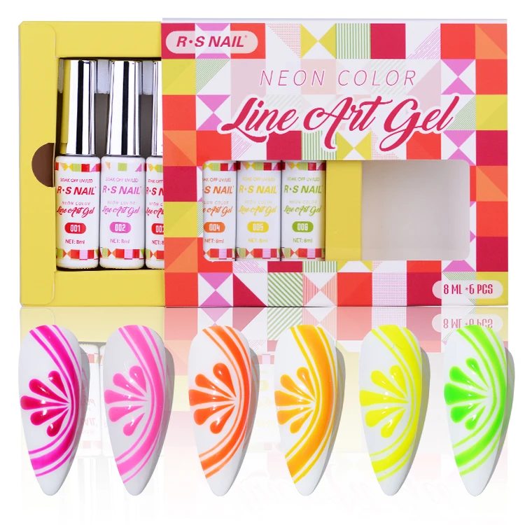 

RS Hot Sale 6 Colors Nail Polish Color Set UV Gel Polishing Kit