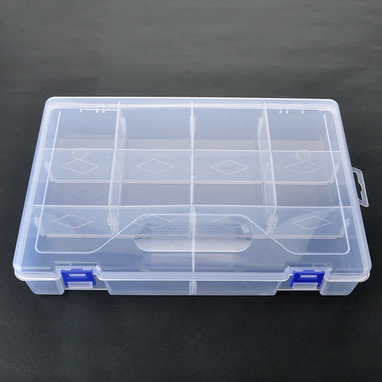

10 Grids Clear Plastic Organizer Box Fishing Tackle Storage