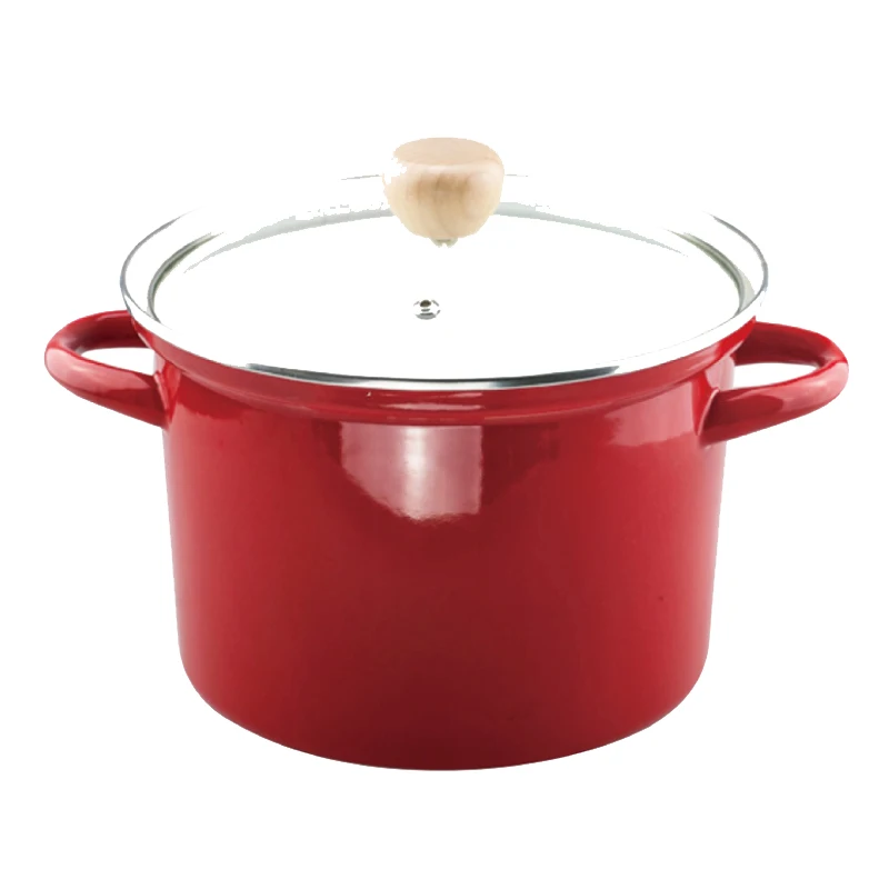 

6 Color Item Enamel Ware Casserole Pots With Glass Lid For Cooking Casserole, Customized color