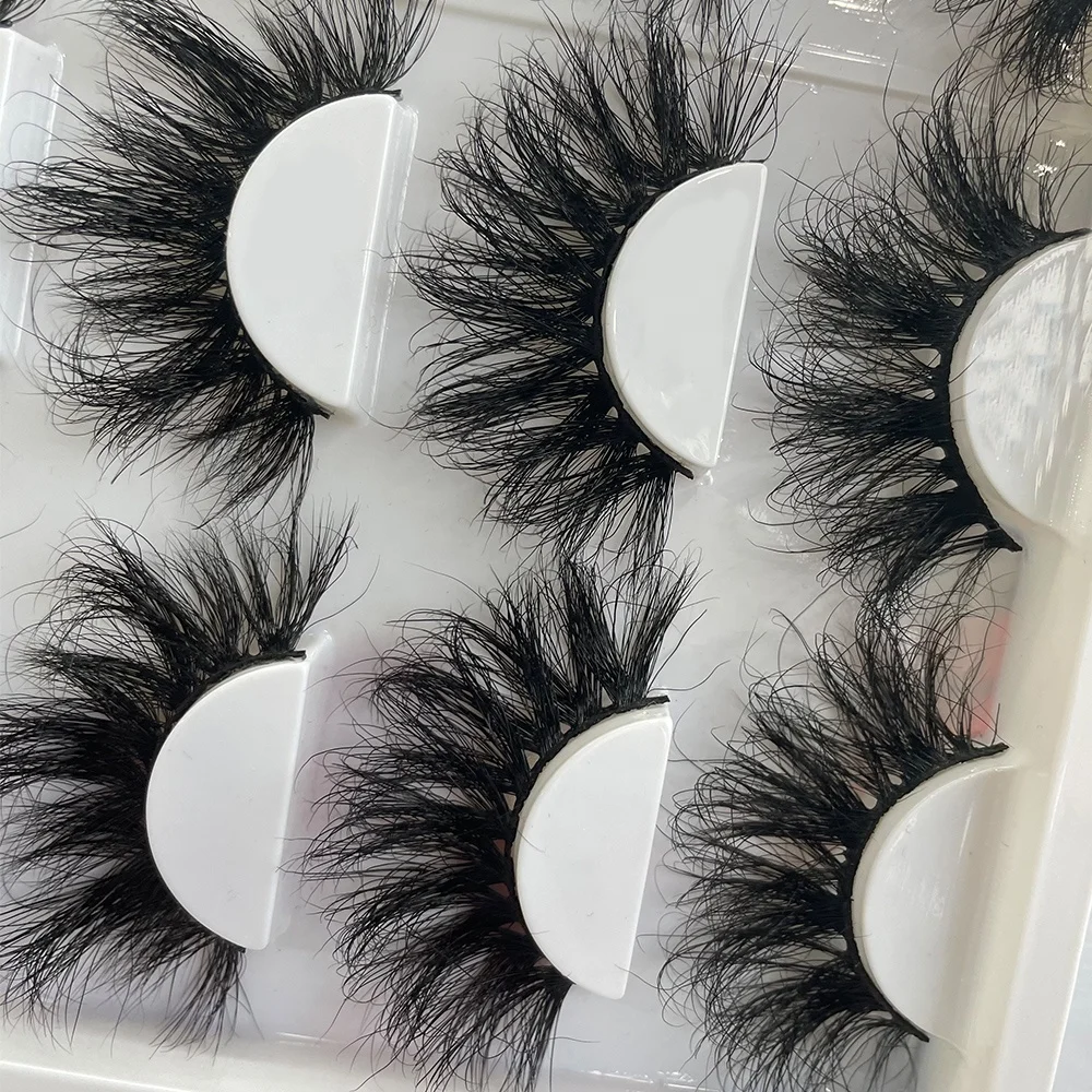 

25mm mink fluffy lashes natural long balck cotton band eyelash packaging boxes eyelashes wholsale vendor, Natural black