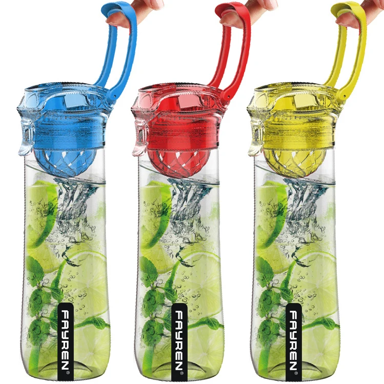 

Fayren Eco Friendly Portable Clear tritan fruit infuser water bottle plastic bottle for juice, Customized color