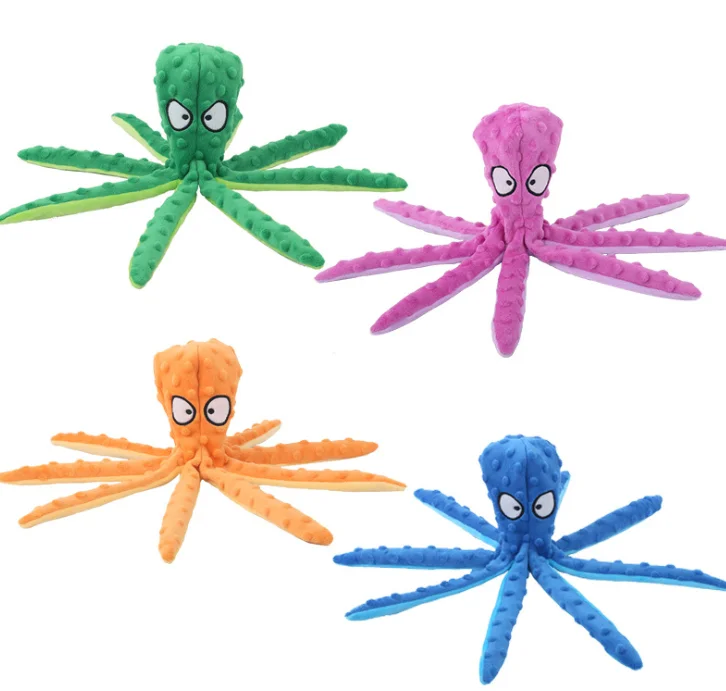 

wholesale octopus shape stuffed squeaky plush train intelligence molar dog chew toys