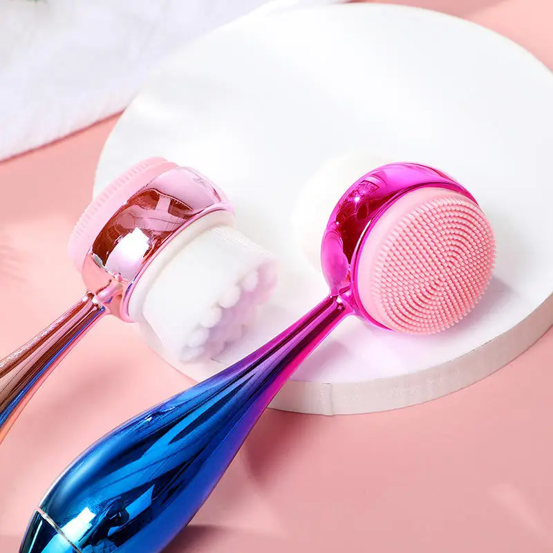

Professional Portable 2 In 1 Beauty Skin Care Silicone Facial Cleansing Brush For Lady's Face And Eye