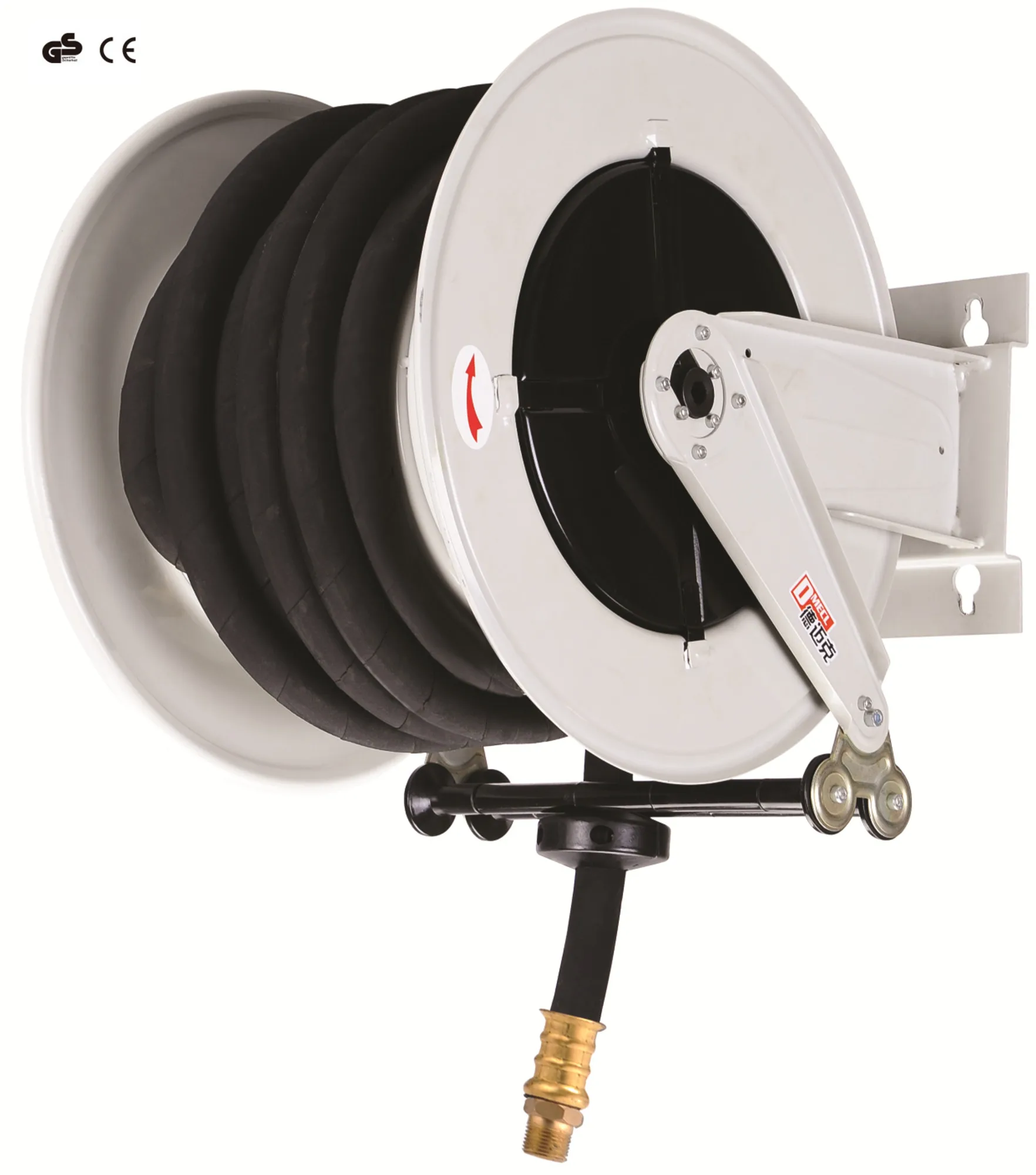 

Big size 1" x 65ft wall-mounted auto hose reel with dual arm