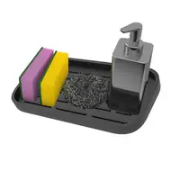 

Kitchen sponge soap holder mat silicone sink organizer tray