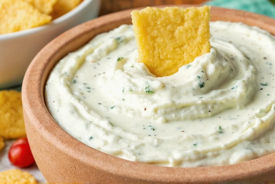Homemade ranch dip served with vegetables