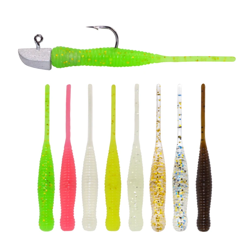 

Manufacturer new product root fishing lure 44mm 0.3g artificial TPR soft lure pin tail, Various color