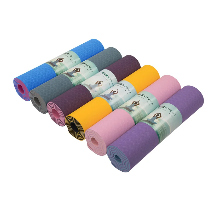 

Extra Thick Eco Friendly Non Slip Certified Fitness Yoga Pilates Mat, Exercise Matt, Customized pink, purple, green and gray