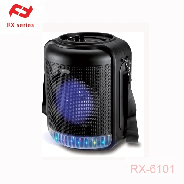 6.5 Inch colorful light portable speaker with microphone USB TF FM RADIO Speaker Model RX-6101 - ANKUX.COM