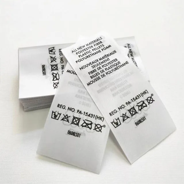 

Custom design printing labels clothing wash care labels for garment, Custom color