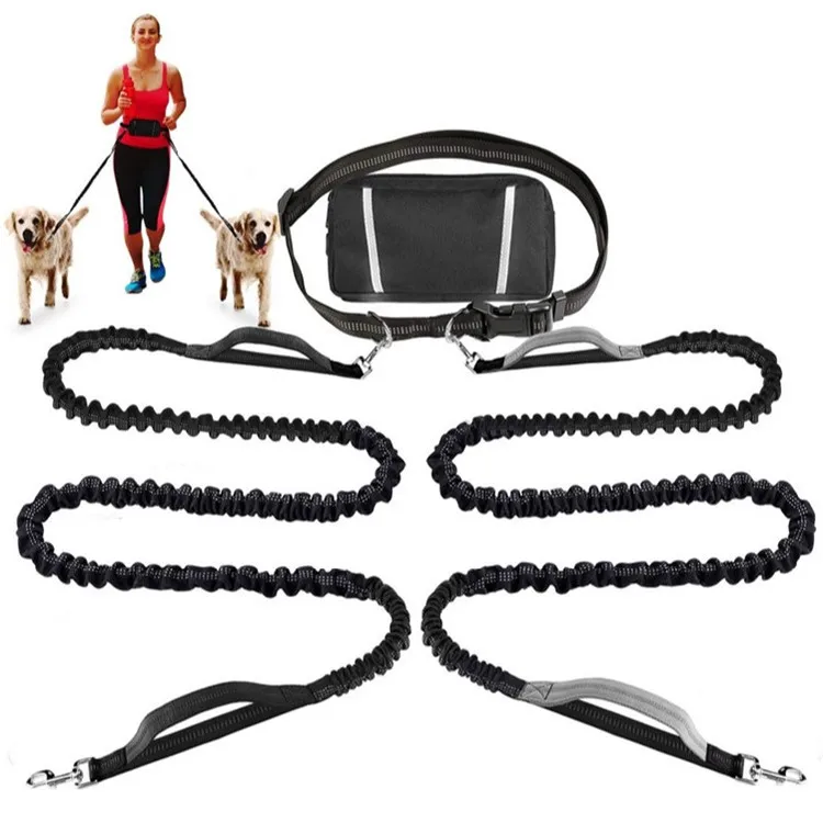 

Retractable Elastic Belt Hands Free Dog Leash For Running 2 Dogs, Customized color