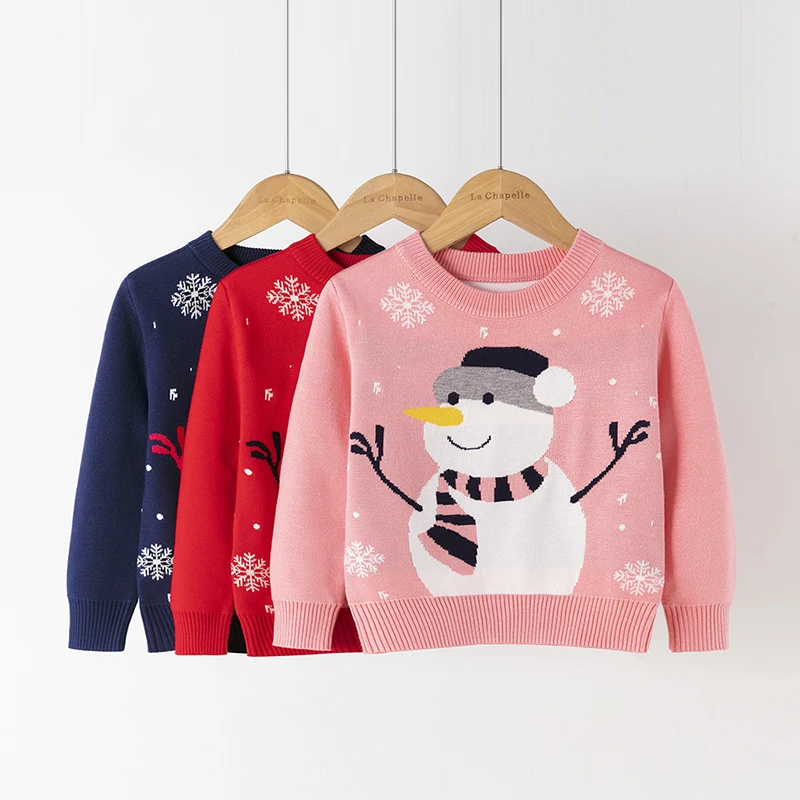 

2020 Toddler girls' sweater kids turtle neck baby christmas Pullover Fashion Sweaters, Dark blue+pink+red