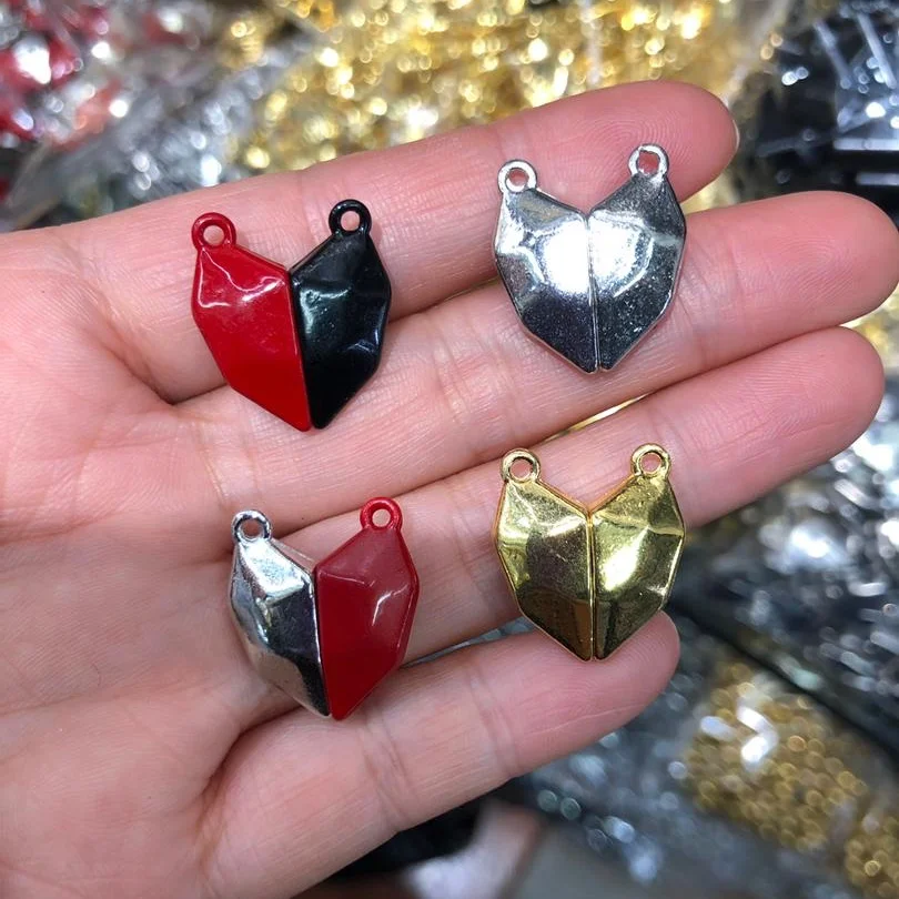 

Gold Silver Love Heart Magnetic Clasp Pendant for Necklace